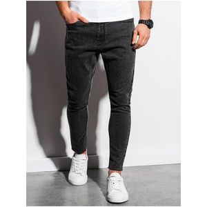 Černé pánské zkrácené slim fit džíny Ombre Clothing P923 obraz
