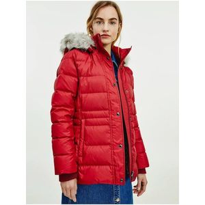 Červená dámská péřová zimní bunda Tommy Hilfiger obraz