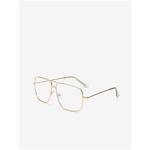 Hranaté brýle s čirými skly v zlaté barvě VeyRey Miles obraz