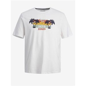 Bílé pánské tričko Jack & Jones Summer obraz