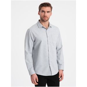 Světle šedá pánská žíhaná košile Ombre Clothing obraz