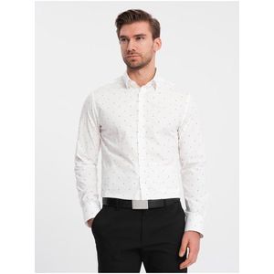 Bílá pánská vzorovaná košile Ombre Clothing obraz