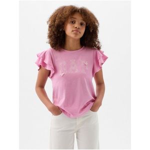 Růžové holčičí tričko s volánky GAP obraz