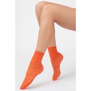Oranžové vzorované silonkové ponožky Fabienne obraz