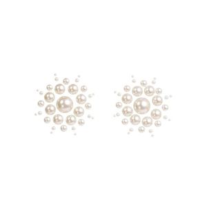 Bílé nálepky na bradavky s umělými perlami Nipple016 obraz