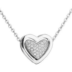 Evolution Group Stříbrný náhrdelník se zirkony Srdce 12029.1 obraz