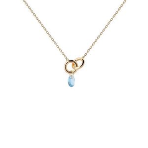 PDPAOLA Krásný pozlacený náhrdelník Blue Lily CO01-842-U obraz