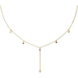 PDPAOLA Půvabný pozlacený náhrdelník se zirkony MANA Gold CO01-194-U obraz