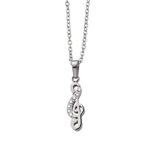 CRYSTalp Slušivý ocelový náhrdelník Houslový klíč s krystaly 32190.E obraz