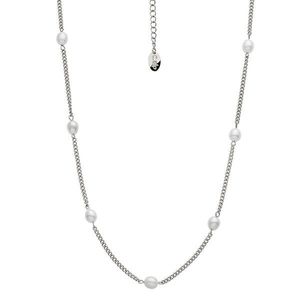 CRYSTalp Půvabný ocelový náhrdelník s perlami Tide Pearl 12243.E obraz