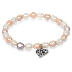 JwL Luxury Pearls Jemný náramek z pravých perel s kovovým srdíčkem JL0293 obraz
