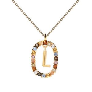 PDPAOLA Krásný pozlacený náhrdelník písmeno "L" LETTERS CO01-271-U (řetízek, přívěsek) obraz