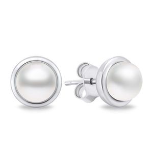 Brilio Silver Elegantní stříbrné náušnice s pravými perlami EA626W obraz