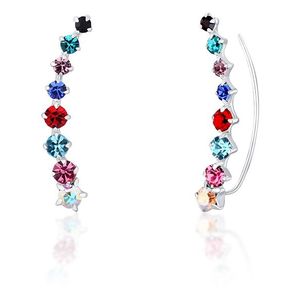 JwL Luxury Pearls Slušivé podélné náušnice s barevnými krystaly JL0742 obraz