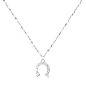Brilio Silver Stříbrný náhrdelník pro štěstí Podkova NCL66W (řetízek, přívěsek) obraz