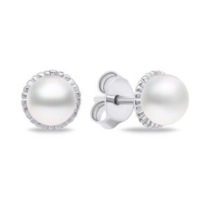 Brilio Silver Minimalistické stříbrné náušnice s pravými perlami EA620W obraz