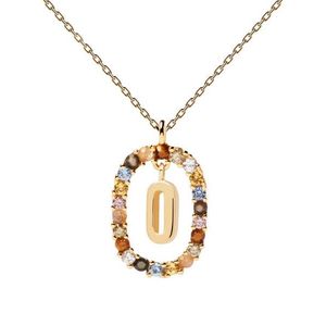 PDPAOLA Krásný pozlacený náhrdelník písmeno "O" LETTERS CO01-274-U (řetízek, přívěsek) obraz