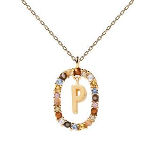 PDPAOLA Krásný pozlacený náhrdelník písmeno "P" LETTERS CO01-275-U (řetízek, přívěsek) obraz