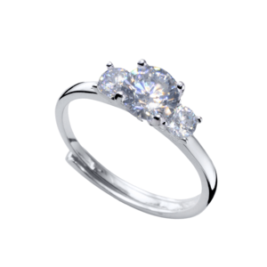 CRYSTalp Elegantní stříbrný prsten s krystaly Trilogy 50557.S obraz