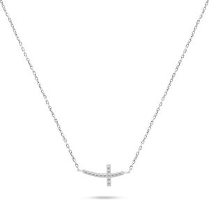 Brilio Silver Stříbrný náhrdelník Křížek se zirkony NCL57W obraz