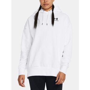 Under Armour Essential Flc OS Hoodie Mikina Bílá obraz