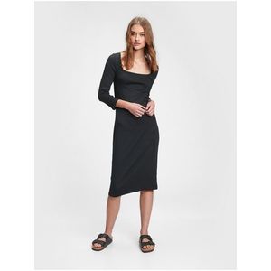Černé dámské šaty GAP Modern squareneck dress obraz