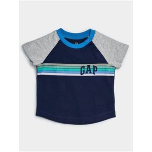 Modré klučičí baby tričko GAP Logo arch raglan tee obraz