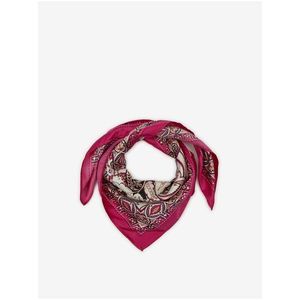 Tmavě růžový dámský vzorovaný saténový šátek ORSAY obraz