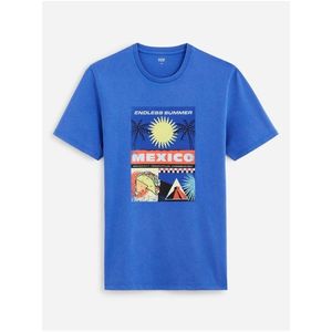 Modré pánské tričko Celio Dexico obraz