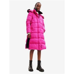 Růžový dámský zimní kabát Desigual Surrey obraz