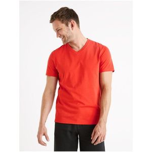 Červené pánské basic tričko Celio Debasev obraz