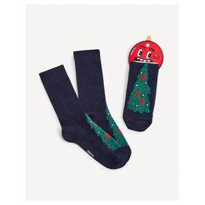 Tmavě modré pánské vzorované ponožky Celio Vánoční obraz