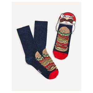 Tmavě modré pánské vzorované ponožky Celio Burger obraz