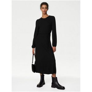Černé dámské šaty s vázáním v pase Marks & Spencer obraz