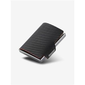 Černá vzorovaná kožená peněženka Mondraghi Carbon Plus obraz