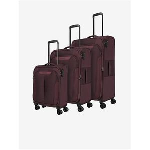 Sada tří cestovních kufrů ve fialové barvě Travelite Croatia S, M, L obraz