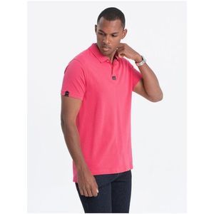 Tmavě růžové pánské polo tričko Ombre Clothing obraz
