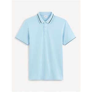 Světle modré pánské basic polo tričko Celio Geden obraz
