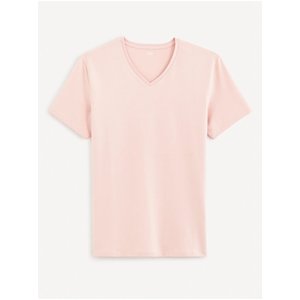 Růžové pánské basic tričko Celio Neuniv obraz