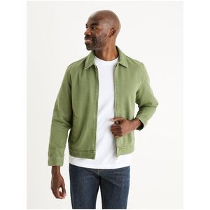 Zelená pánská džínová bunda Celio Gudean obraz
