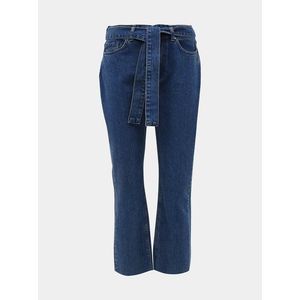 Modré zkrácené straight fit džíny M&Co obraz