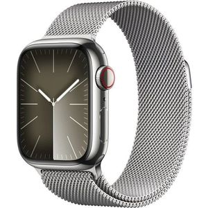 Apple Apple Watch Series 9 Cellular 45mm Stříbrná ocel se stříbrným milánským tahem obraz