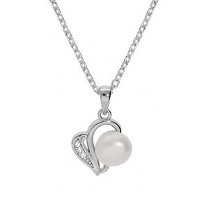 Brilio Silver Romantický stříbrný náhrdelník s pravou perlou SPD0721A (řetízek, přívěsek) obraz