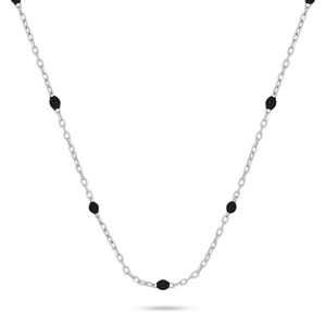 Brilio Silver Stříbrný náhrdelník s černými kuličkami NCL112WBC obraz