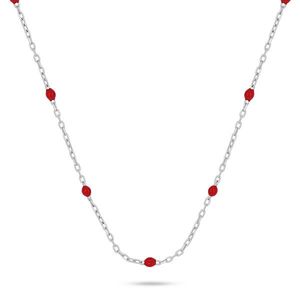 Brilio Silver Stříbrný náhrdelník s červenými kuličkami NCL112WR obraz