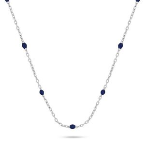 Brilio Silver Stříbrný náhrdelník s tmavě modrými kuličkami NCL112WB obraz