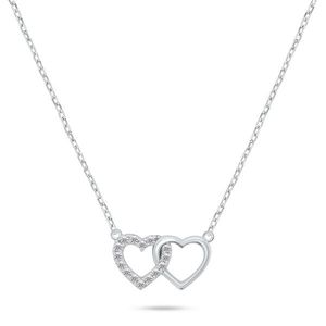 Brilio Silver Něžný stříbrný náhrdelník Propojená srdce NCL117W obraz