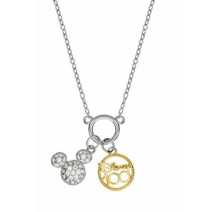 Disney Slušivý stříbrný bicolor náhrdelník Mickey Mouse NS00058TZWL-157.CS obraz