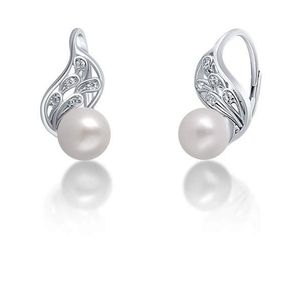 JwL Luxury Pearls Půvabné stříbrné náušnice s pravou bílou perlou JL0706 obraz