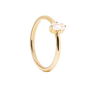 PDPAOLA Elegantní pozlacený prsten s čirým zirkonem MIA Gold AN01-806 54 mm obraz